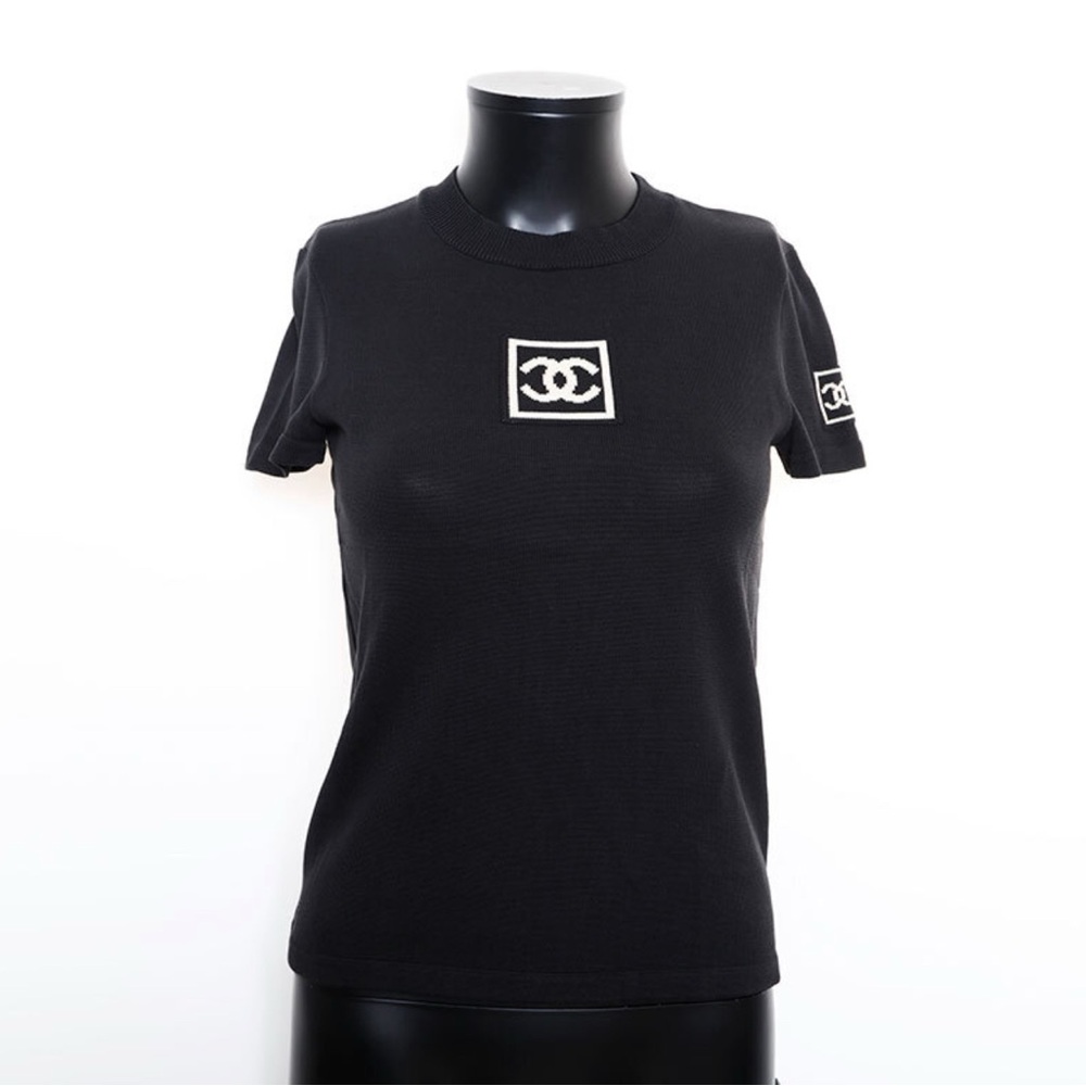 CHANEL 2003 CC Logo Knitted Top | Size 36